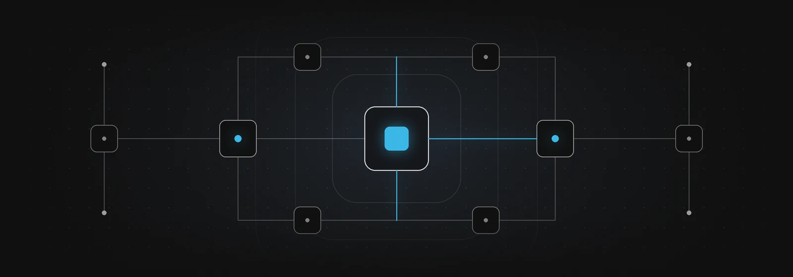 Schéma d’architecture logicielle, un nœud central relié à plusieurs services