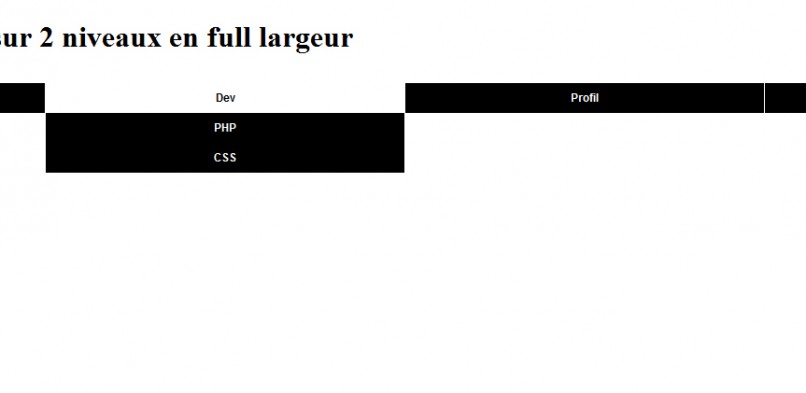 Un menu horizontal « full largeur » en CSS